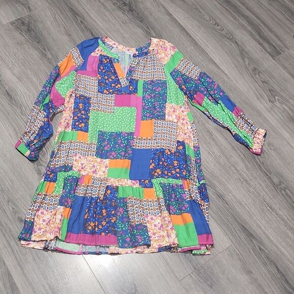 Fate Patchwork Ruffle All In Good Time Dress - Picture 3 of 6